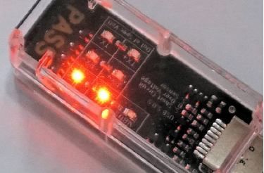 Seven individual red LEDs